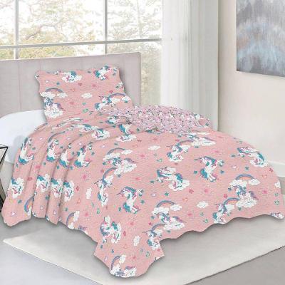 Kit Cobre Leito Solteiro Infantil Fun Unicornios