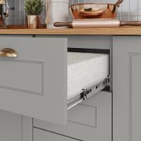 Kit Ilha Gourmet Com Balcões 80cm, 40cm E Porta Toalha Americana Cinza - Móveis Henn Cinza - 3