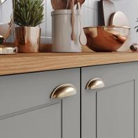 Kit Ilha Gourmet Com Balcões 80cm, 40cm E Porta Toalha Americana Cinza - Móveis Henn Cinza