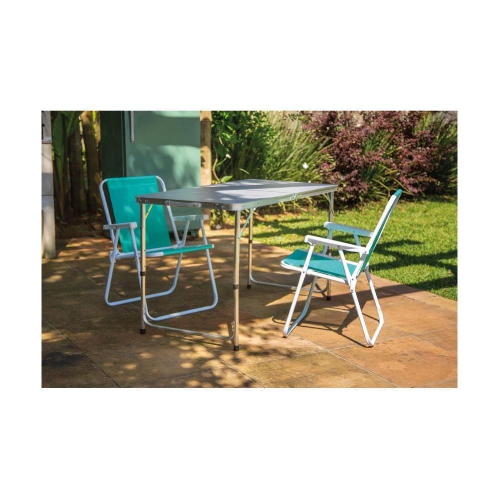 Mesa Dobrável Dupla Vira Maleta Alça Camping Pesca Praia Mor - 10