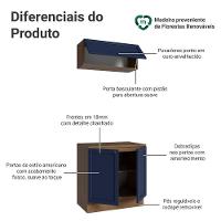Conjunto Gabinete Para Banheiro 80cm 3 Portas Vik Madesa 02 Rustic-azul