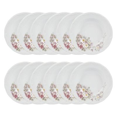 Jogo De Pratos Fundo 12 Peças Eterna Porcelana Schmidt