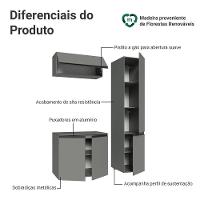 Conjunto Gabinete Suspenso Para Banheiro 120cm 5 Portas Nice Madesa 02 Cinza
