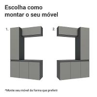 Conjunto Gabinete Suspenso Para Banheiro 120cm 5 Portas Nice Madesa 02 Cinza - 5