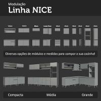 Conjunto Gabinete Suspenso Para Banheiro 120cm 5 Portas Nice Madesa 02 Cinza - 9