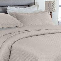 Kit Cobre Leito Casal Classic Liso Ultrasonic + 2 Porta-travesseiros Poá Gelo - 2