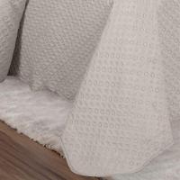 Kit Cobre Leito Casal Classic Liso Ultrasonic + 2 Porta-travesseiros Poá Gelo - 3