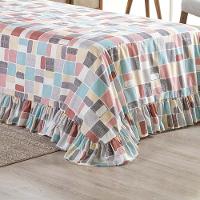 Kit Cobre Leito Colcha Bella Queen 3 Peças 400 Fios Estampado Com Babado - Positano 1 - 100% Poliéster