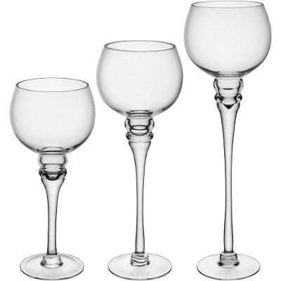 Jogo 3 Peças Castiçal Porta Velas Decorativo Eco Crystal Transparente