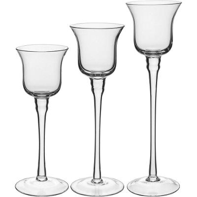 Jogo 3 Peças Castiçal Decorativo Porta Vela Eco Crystal