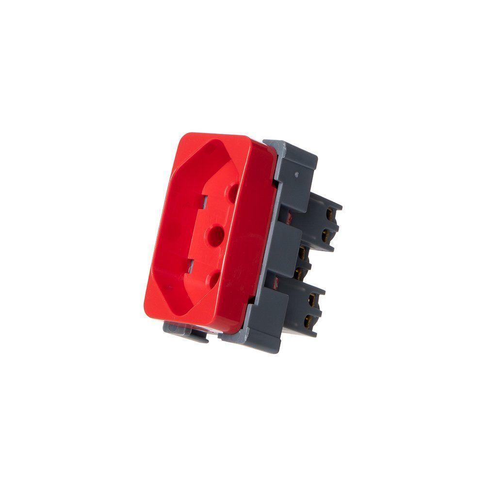 Módulo Tomada Margirius B3 2p+t 10a Vermelho - 1