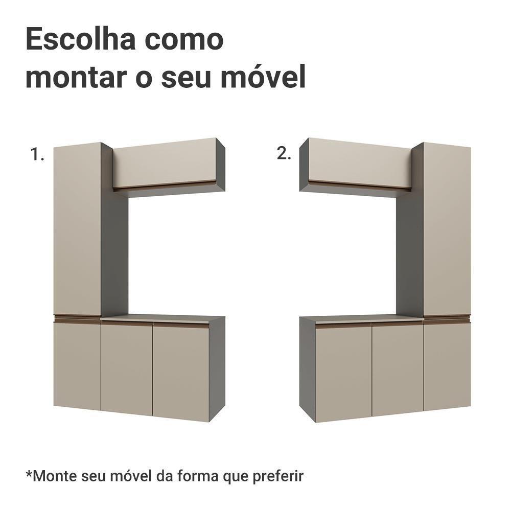 Conjunto Gabinete Suspenso Para Banheiro 120cm 5 Portas Nice Madesa 02 Crema - 9