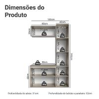 Conjunto Gabinete Suspenso Para Banheiro 120cm 5 Portas Nice Madesa 02 Crema - 8