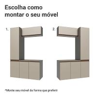 Conjunto Gabinete Suspenso Para Banheiro 120cm 5 Portas Nice Madesa 02 Crema - 9