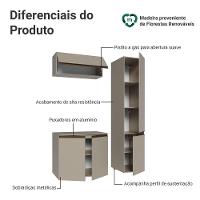 Conjunto Gabinete Suspenso Para Banheiro 120cm 5 Portas Nice Madesa 02 Crema - 10