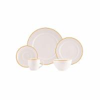 Jogo De Jantar 20 Peças Filete Porcelana Real By Schmidt Laranja - 1