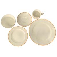 Jogo De Jantar 20 Peças Filete Porcelana Real By Schmidt Laranja