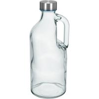 Garrafa Home&co Tampa Inox Vidro 1l 24x10x10cm Transparente - 1