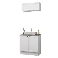 Conjunto Gabinete Para Banheiro 80cm 3 Portas Vik Madesa 02 Branco - 2