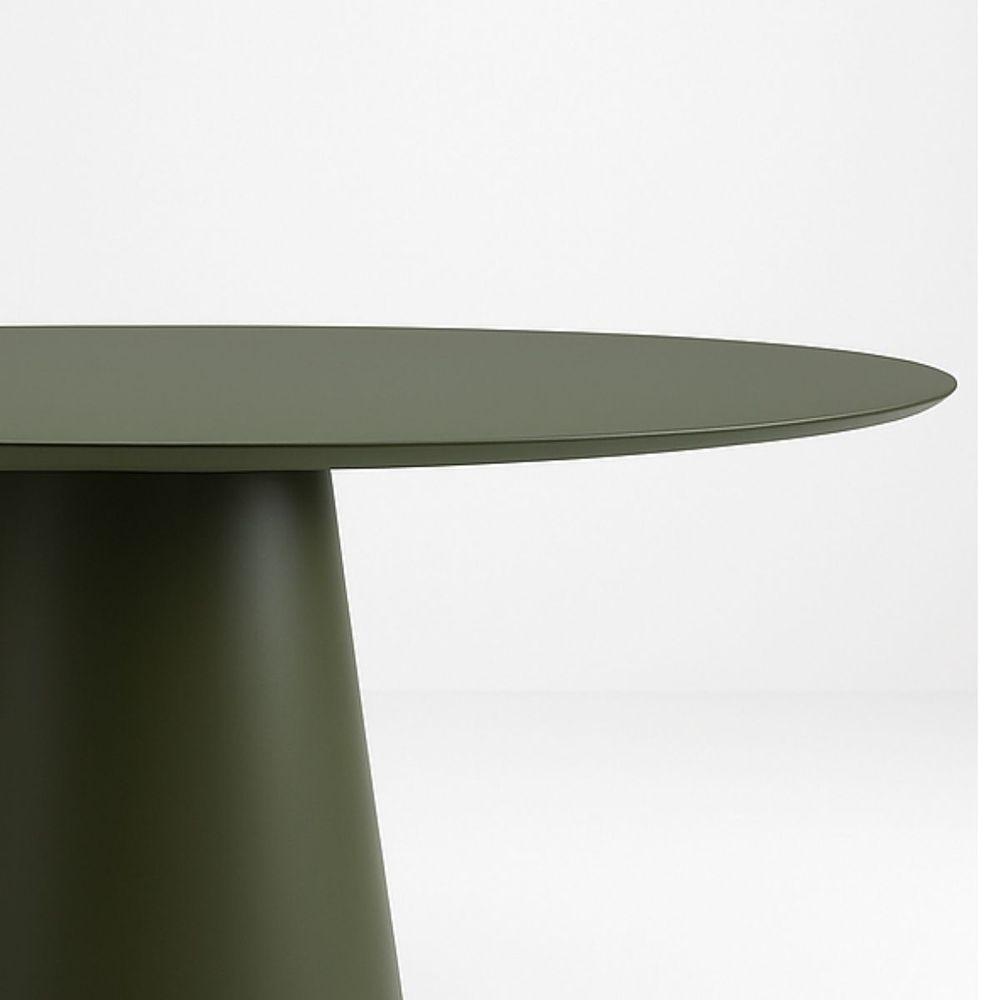 Mesa De Jantar Cone Oval 137x90 Cm Laca Verde Musgo - 2