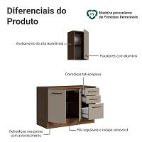 Conjunto Gabinete Para Banheiro 120cm 3 Portas 3 Gavetas Agata Madesa 01 Rustic-crema
