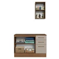 Conjunto Gabinete Para Banheiro 120cm 3 Portas 3 Gavetas Agata Madesa 01 Rustic-crema - 5