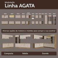 Conjunto Gabinete Para Banheiro 120cm 3 Portas 3 Gavetas Agata Madesa 01 Rustic-crema - 9