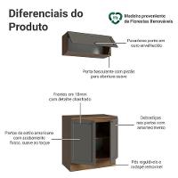 Conjunto Gabinete Para Banheiro 80cm 3 Portas Vik Madesa 02 Rustic-cinza