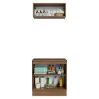 Conjunto Gabinete Para Banheiro 80cm 3 Portas Vik Madesa 02 Rustic-cinza - 5