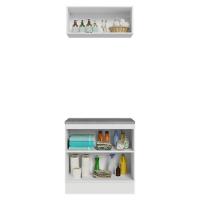 Conjunto Gabinete Para Banheiro 80cm 3 Portas Vik Madesa 02 Branco-verde - 5