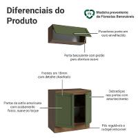 Conjunto Gabinete Para Banheiro 80cm 3 Portas Vik Madesa 02 Rustic-verde