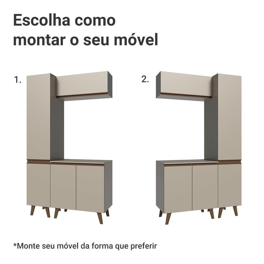 Conjunto Gabinete Para Banheiro 120cm 5 Portas Nice Madesa 03 Crema - 5