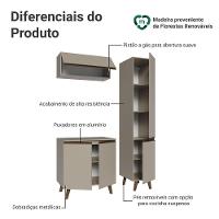 Conjunto Gabinete Para Banheiro 120cm 5 Portas Nice Madesa 03 Crema