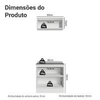 Conjunto Gabinete Para Banheiro 80cm 3 Portas Vik Madesa 02 Branco-azul - 3