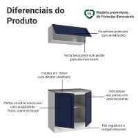 Conjunto Gabinete Para Banheiro 80cm 3 Portas Vik Madesa 02 Branco-azul