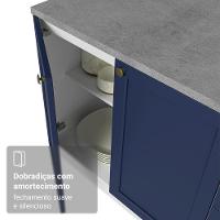 Conjunto Gabinete Para Banheiro 80cm 3 Portas Vik Madesa 02 Branco-azul - 9