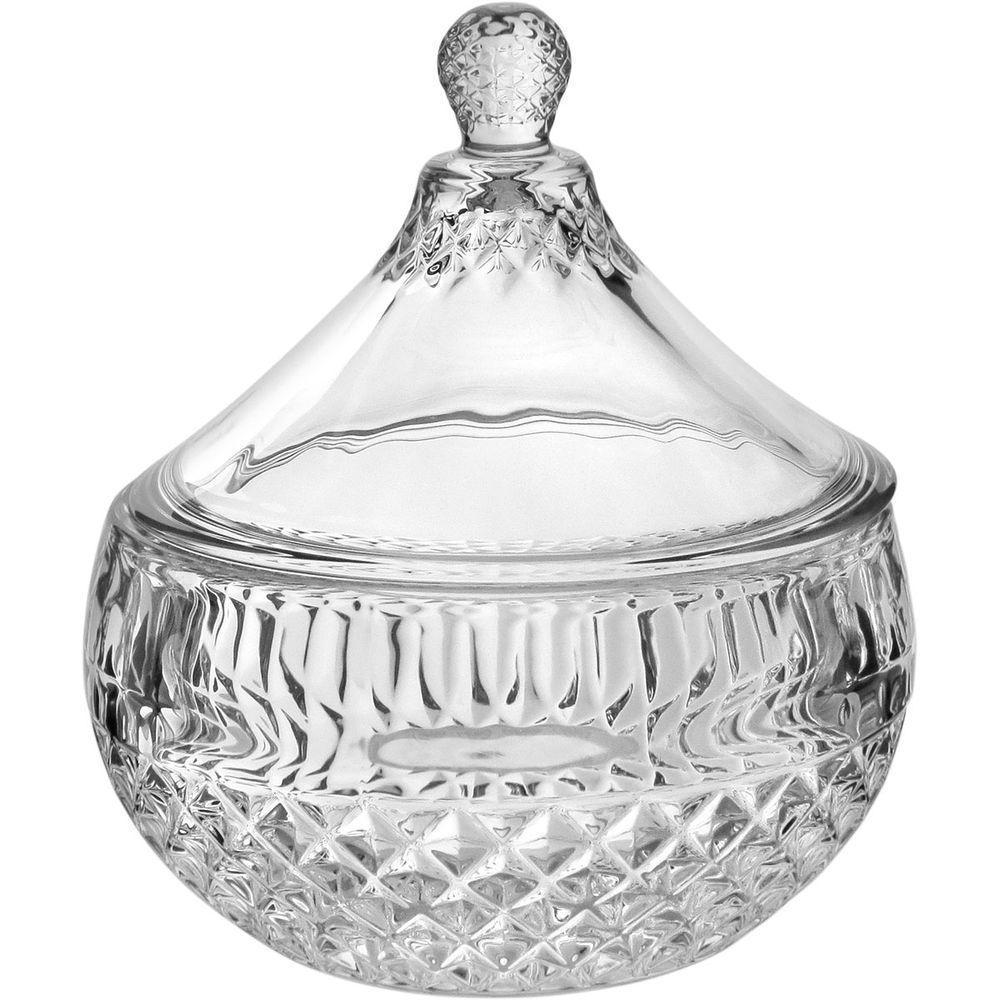 Vaso Potiche Redondo Home&co Tampa Vidro 15x12x12 Bomboniere - 1