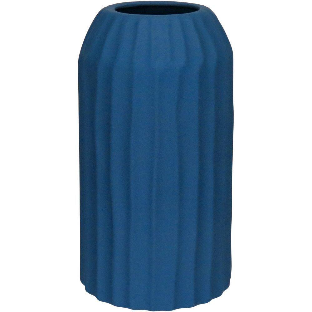 Vaso Decorativo Enfeite Redondo Home&co Cerâmica 22x12 Azul - 1