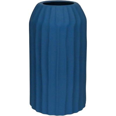 Vaso Decorativo Enfeite Redondo Home&co Cerâmica 22x12 Azul