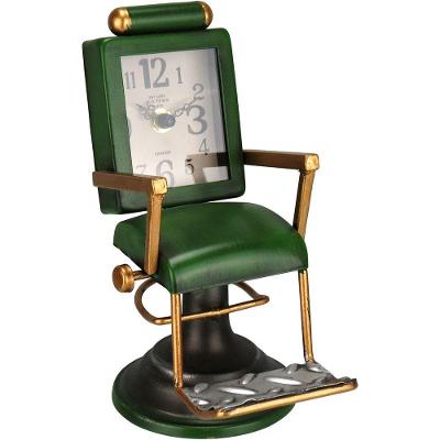 Relogio De Mesa Vintage Decorativo Metal 20x10x17cm Verde