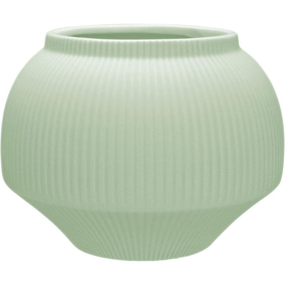Vaso Decorativo Enfeite Redondo Home&co Cerâmica 12x15 Verde - 1