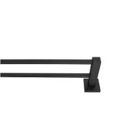 Porta Toalha Reto Duplo Para Banheiro Metal 60cm Preto Fosco - 3
