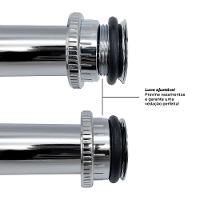 Tubo De Ligação Ajustável 25cm Vaso Sanitário Cromado Abs - 2