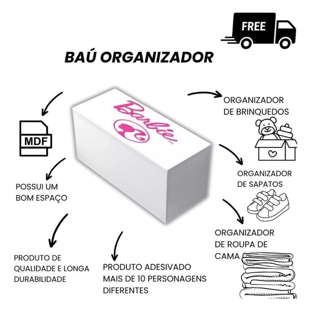 Baú Adesivado Infantil Personagens Barbie - 4