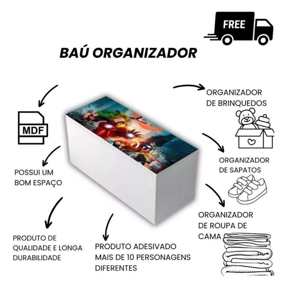 Baú Adesivado Infantil Personagens Heróis/feras - 5