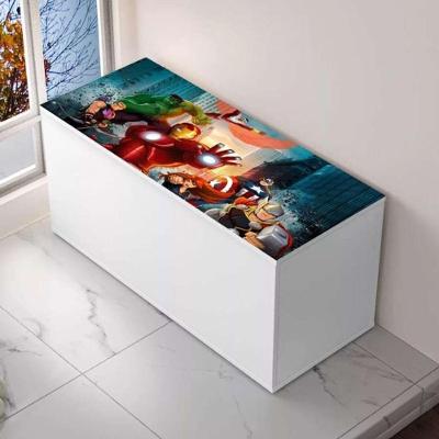 Baú Adesivado Infantil Personagens Heróis/feras