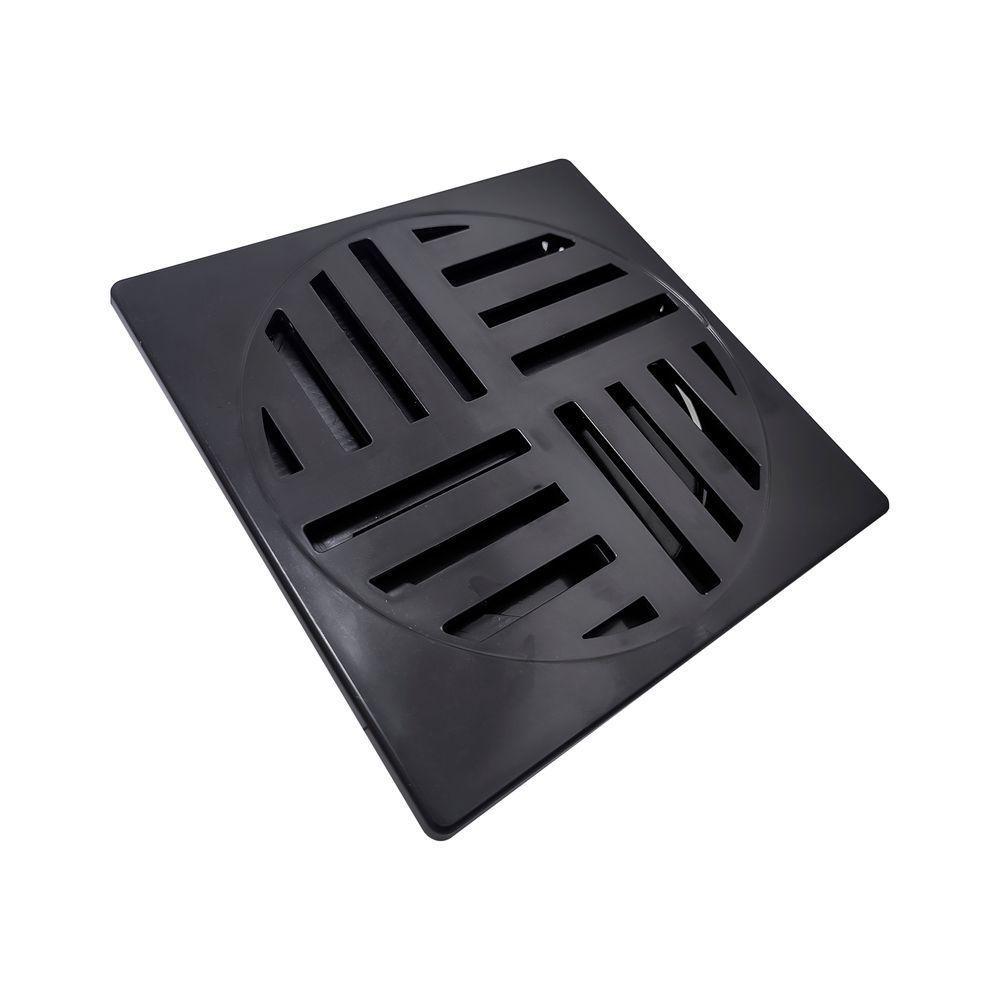 Ralo Grelha Anti-inseto Automático Inteligente Quadrado 10x10cm Banheiro Lavatório Preto Abs - 1