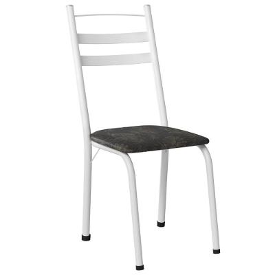 Cadeira Tubular America 061 Branco Assento Floral Dourado Artef Floral Dourado