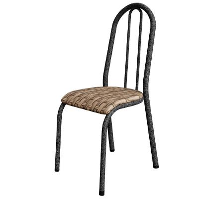 Cadeira Tubular America 056 Cromo Preto Assento Rattan Artef