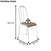 Cadeira Tubular America 056 Branco Assento Rattan Artef - 3